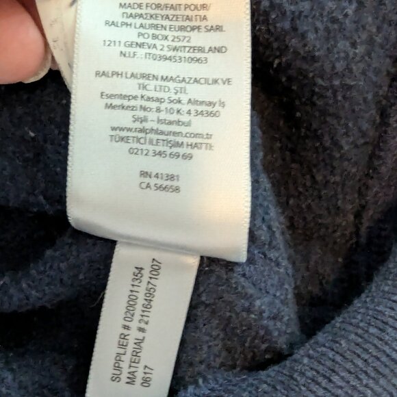 Polo by Ralph Lauren Navy Blue Crew Neck Sweater - Picture 6 of 12